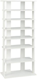 Schuhständer 7-Stöckiges Schuhregal im Retro-Stil 45 x 25 x 110,5 cm Weiß