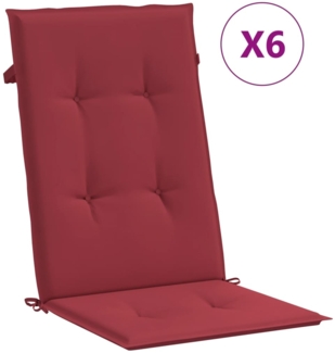 vidaXL Gartenstuhlauflagen für Hochlehner 6 Stk. Weinrot 120x50x3 cm 314115