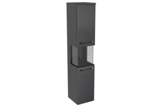 Lanzet Hochschrank Vitrine 30 cm, rechts, Anthrazit