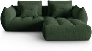 Micadoni Ecksofa Bloom 3-Sitzer Strukturierter Stoff Moßgrün