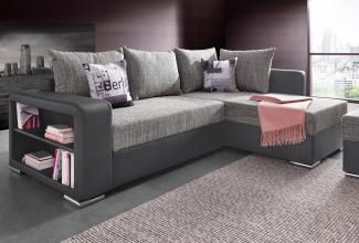 COLLECTION AB Ecksofa John L-Form, mit Bettfunktion, Bettkasten und integriertem Regal