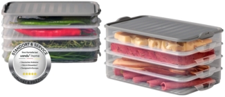 uandu home Frischhaltedose Aufschnittboxen für Kühlschrank, Wurst Aufbewahrung Kühlschrank, (Aufschnittbox Stapelbar, Kühlschrank Organizer, BPA Frei Kunststoff, Frischhaltedosen mit Deckel, Aufschnittdosen), BPA Frei, Dishwasher Safe, Reusable