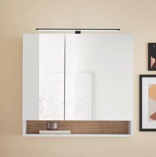 BASIC by Balculina Spiegelschrank Denver Spiegelschrank, Badezimmerschrank BxHxT 80 x 75 x 22 (1-St) Breite 80 cm, Tür L/R montierbar, Softclose