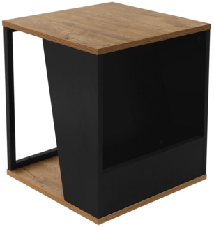 ML-DESIGN Couchtisch Wohnzimmertisch moderner Dekotisch Design Beistelltisch für Wohnräume, Sofatisch mit Zeitungsfach & Holzoptik Eiche Rustikal