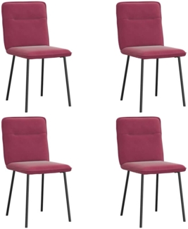 vidaXL Esszimmerstühle 4 Stk. Weinrot Samt 3315314