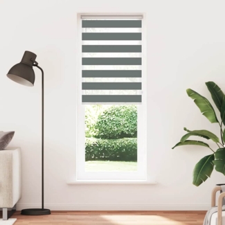 vidaXL Zebrarollo Dunkelgrau 70x230 cm Stoffbreite 65,9 cm Polyester 4014177