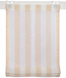 Kutti Raffrollo Bornholm, mit Hakenaufhängung, ohne Bohren, halbtransparent, Polyester, gewebt, Streifen, mit Edelstahlhaken