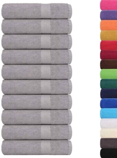 vidaXL Duschtücher 10 Stk. Grau 70x140 cm 360 g/m² 100% Baumwolle 136835