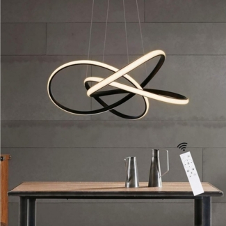 Nettlife LED Kronleuchter Pendelleuchte in Weiß 68W Ringe, Höhenverstellbar, LED fest integriert, Warmweiß Neutralweiß Kaltweiß, Arbeitszimmer Küche Esszimmer Treppenlicht Kaffeeraum