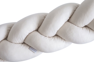 Loolay Nestchenschlange Geflochtenes Kissen Zierkissen Dekokissen Bettumrandung 100% BEIGE, (Zugluftstopper Zugluft Schlange Wickeltischumrandung Babybett Kinderzimmer Schutz, Wohndeko Bettschlange 100 150 200 300 400 cm & Länge auf Anfrage), Zugluftst...