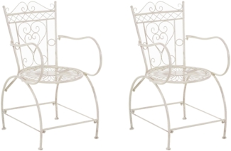 CLP 2er Set Stühle Sheela handgefertigt mit antiker Patina,antik-creme