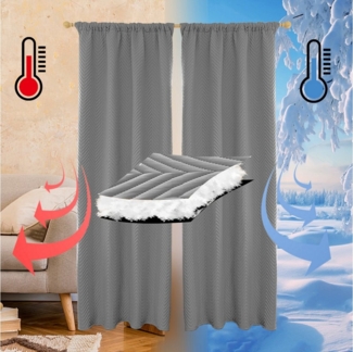 LMaxhome Vorhang Verdunkelungsvorhang Gesteppt Thermovorhang Türvorhang für Wohnzimmer, (1/2 St) 370g/m², Wärmeschutz 100% Blickdicht Kälteschutz Schlafzimmer