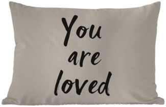 MuchoWow Dekokissen Minimalistisch - Beige - Liebe, Kissenbezüge, Kissenhülle, Kissen, Outdoor, 40x40 cm