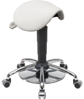 meychair Hocker 4150 A4-MED-TR-KL2-FG Rollen weiß