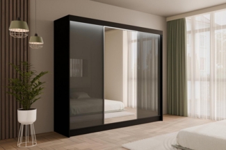 ALTDECOR Schiebetürenschrank VESLI (Kleiderschrank Garderobenschrank mit viel Stauraum Moderner Schrank) Spiegel Spiegeltüren Vielseitiger Schwebetürenschrank LED Beleuchtung