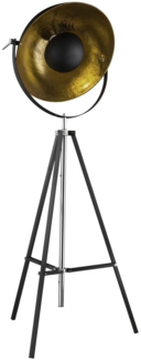 Stehlampe, Stativ, Höhenverstellbar, Metall, schwarz gold