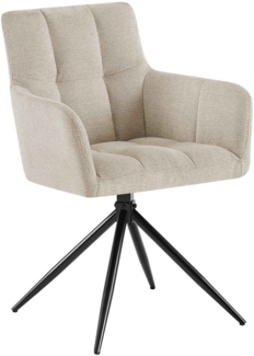 Esszimmerstuhl DEBAS - Stoff Creme 59 x 59 x 87 cm | Essstühle Esszimmerstühle Küchenstühle Wohnzimmerstühle