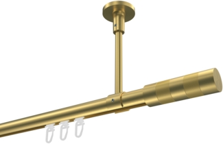 Innenlauf-Gardinenstangen-Set Sonette Mavell 600 cm (geteilt in 3x200 cm), 1-läufig, 20 mm Ø Messing-Optik