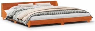 vidaXL Massivholzbett ohne Matratze Wachsbraun 200x200 Kiefernholz 3302269