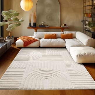 Teppium Designteppich Boho-Design, Rechteckig, Höhe: 20 mm, Teppich Wohnzimmer Boho Design 3D Optik Skandinavische Stil