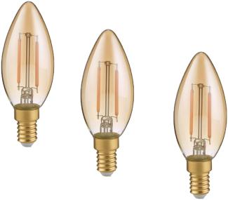 E14 Filament LED 3Stk. - 2 Watt, 225 Lumen warmweiß, Ø3cm - nicht dimmbar