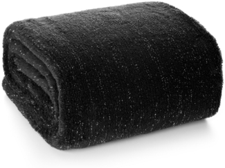 Wohndecke BLINK Design91 Karierte Kuscheldecke ideales Geschenk Weiche warme Decke 150x200 cm schwarz silber