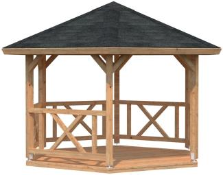 Palmako Holz-Pavillon Betty ohne Fußboden 337x337 cm Holzpavillon 4743142052587