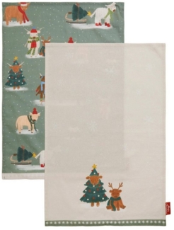 Next Geschirrtuch Weihnachtliche Hamish Geschirrtücher, 2er-Set, (2-tlg)