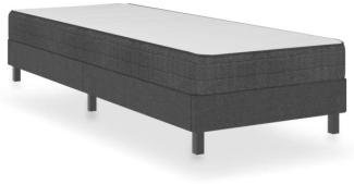 Einzelbett Dunkelgrau Stoff 90x200 cm