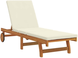 vidaXL Sonnenliege mit Kissen Braun 63 x 199 x 85cm Massivholz Akazie 4105535