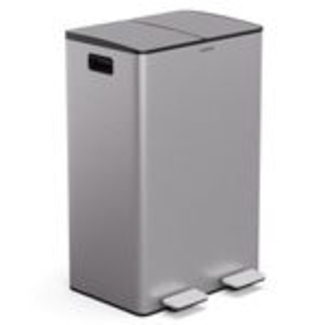 Klarstein EcoVista Mülleimer - 60L Abfalleimer mit 2 Fächern & 3L Kompostbehälter, Soft-Close, Edelstahl, Küchen-Abfalleimer, Mülltrennsystem