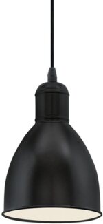 Eglo 49464 Pendelleuchte PRIDDY Vintage Retrostyle Stahl schwarz, weiss E27 1X40W H:110cm Ø15,5cm dimmbar