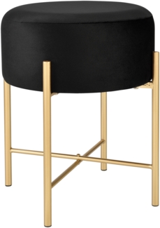Sitzhocker Kungälv Polsterhocker bis 100 kg Schwarz/Messingfarben [en. casa]