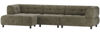 Chaiselongue Louis mit Cordbezug Links, Leaf