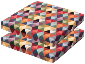 Selfitex Sitzkissen 2er Set bunte Sitzkissen, 40x40 cm, Höhe 5cm, Stuhlkissen, 2 Sitzauflagen mit buntem Muster