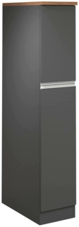 Dmora Küchenschrank Atrax, Mehrzweckschrank, Küchenzeile Schrank, Multifunktionales Kühlregal, 100 % Made in Italy, 30 x 60 x 165 cm, Anthrazit und Eiche