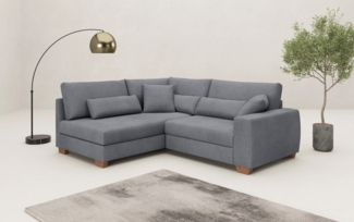 Mr. Couch Ecksofa Helena L-Form, bis 140 kg belastbar, mit Taschenfederkern, wahlweise mit Bettfunktion
