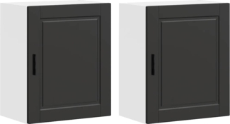 vidaXL Küchen-Hängeschränke 2 Stk. Porto Schwarz Holzwerkstoff 854040