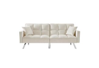 HTI-Living 2-Sitzer Sofa mit Schlaffunktion Brigga Beige, Stück 1 Teile, Funktionscouch inklusive 2 Zierkissen