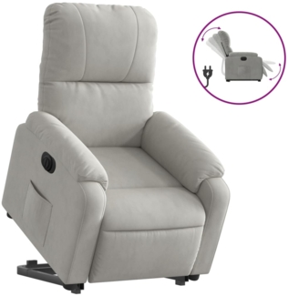 vidaXL Relaxsessel Aufstehhilfe Elektrisch Hellgrau Mikrofasergewebe 3204944