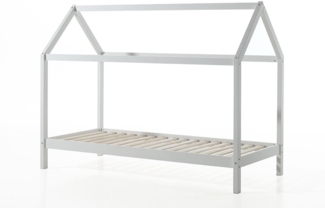 Hausbett Kapua 208x98x159 Kinderbett Massivholz Weiß