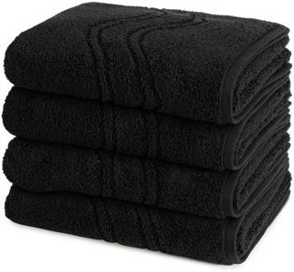 Ross Cashmere feeling 4 tlg. Frottier-Set - 4 X Handtuch (50 X 100cm) - 520 g/m2 - Schwarz