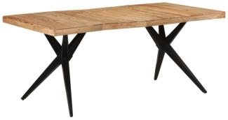 Esstisch Schwarz 180 x 90 x 77 cm Massivholz Akazie
