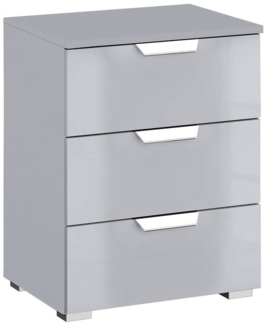Nachttisch Antigua / Aditio , Glas, Holzwerkstoff , Grau , 47 x 62 x 42 cm