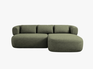 Micadoni 5-Sitzer Ecksofa Jenny Kleine Version Rechts Chenille Perfect Harmony Grün