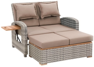 greemotion Rattan Lounge 'Bahia Style' 3-in-1, mit Teilen aus Teakholz