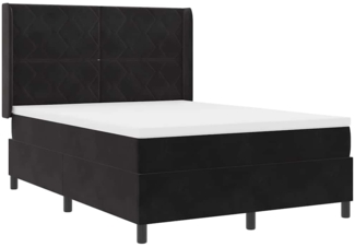 vidaXL Boxspringbett mit Kopfteil Schwarz 140 x 200 cm Samt 3342064