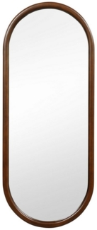 COSTWAY Wandspiegel, Ganzkörperspiegel mit Holzrahmen, Oval, 110x45cm