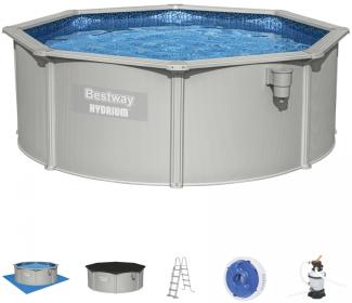 Hydrium-Panel-Pool 360X120 Rund 12Ft Bestway 8In1 + Sandpumpe