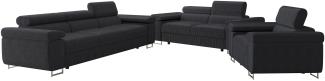 Sofa Set Torezio Cord 3+2+1 mit Einstellbare Kopfstützen (Poso 135)